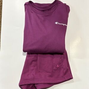 Champion Rich Purple Tee and Shorts Set